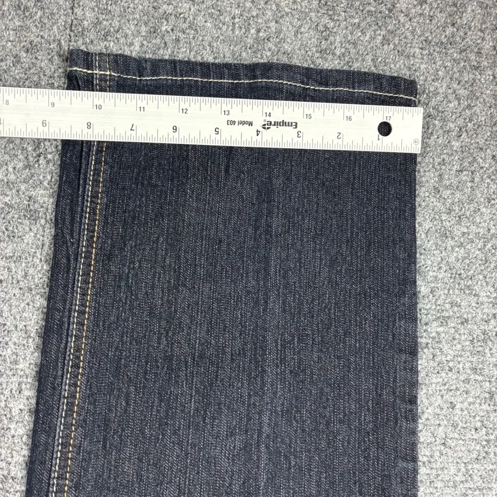 Baccini Womens Dark Wash Straight Leg Embroidered Pocket Denim Jeans Size‎ 12